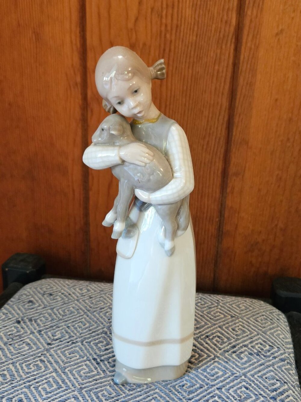 Vintage Lladro 'Girl with Lamb' Figure, Made in Spain